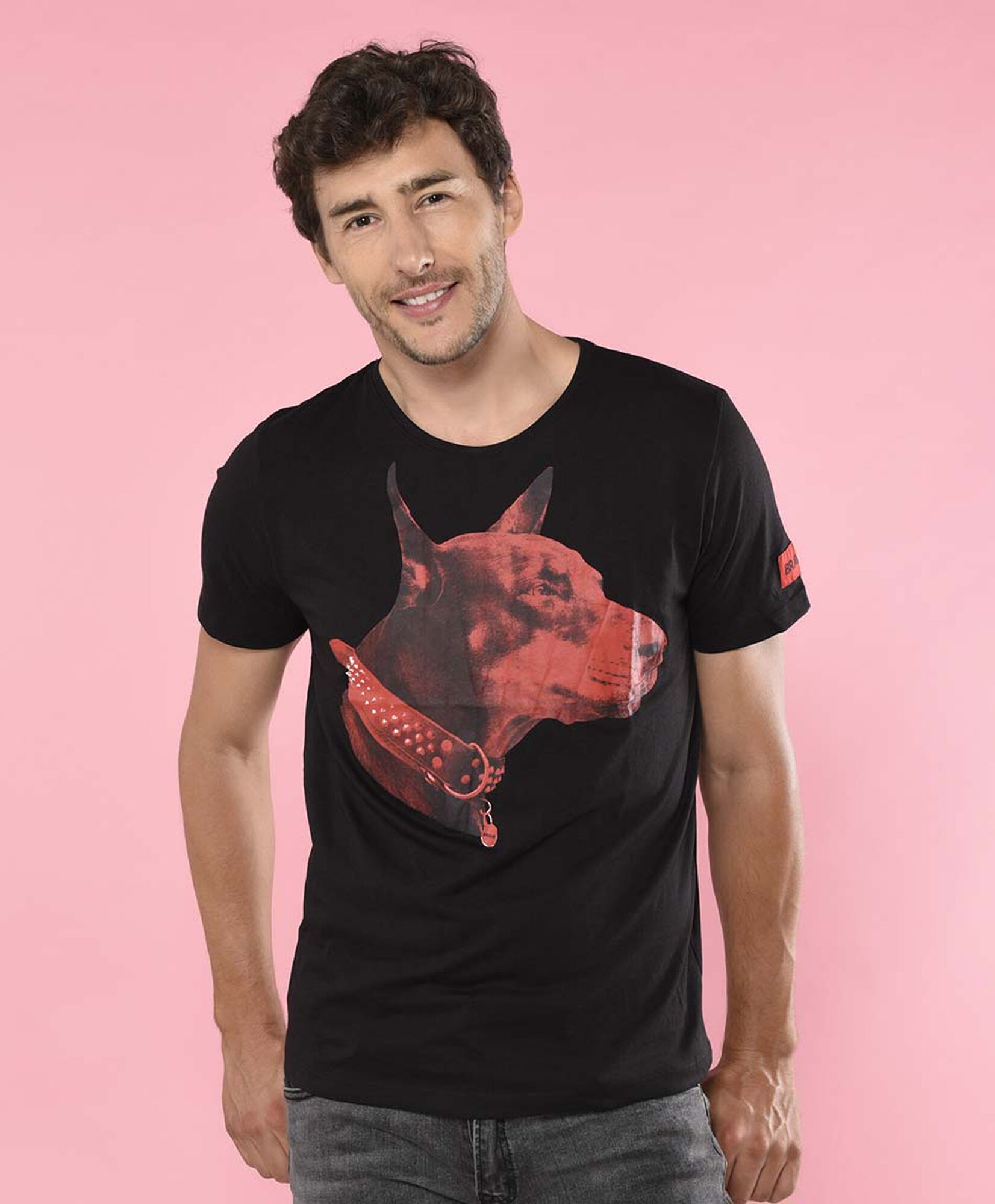 Polera hombre estampado perro Polera hombre estampado perro