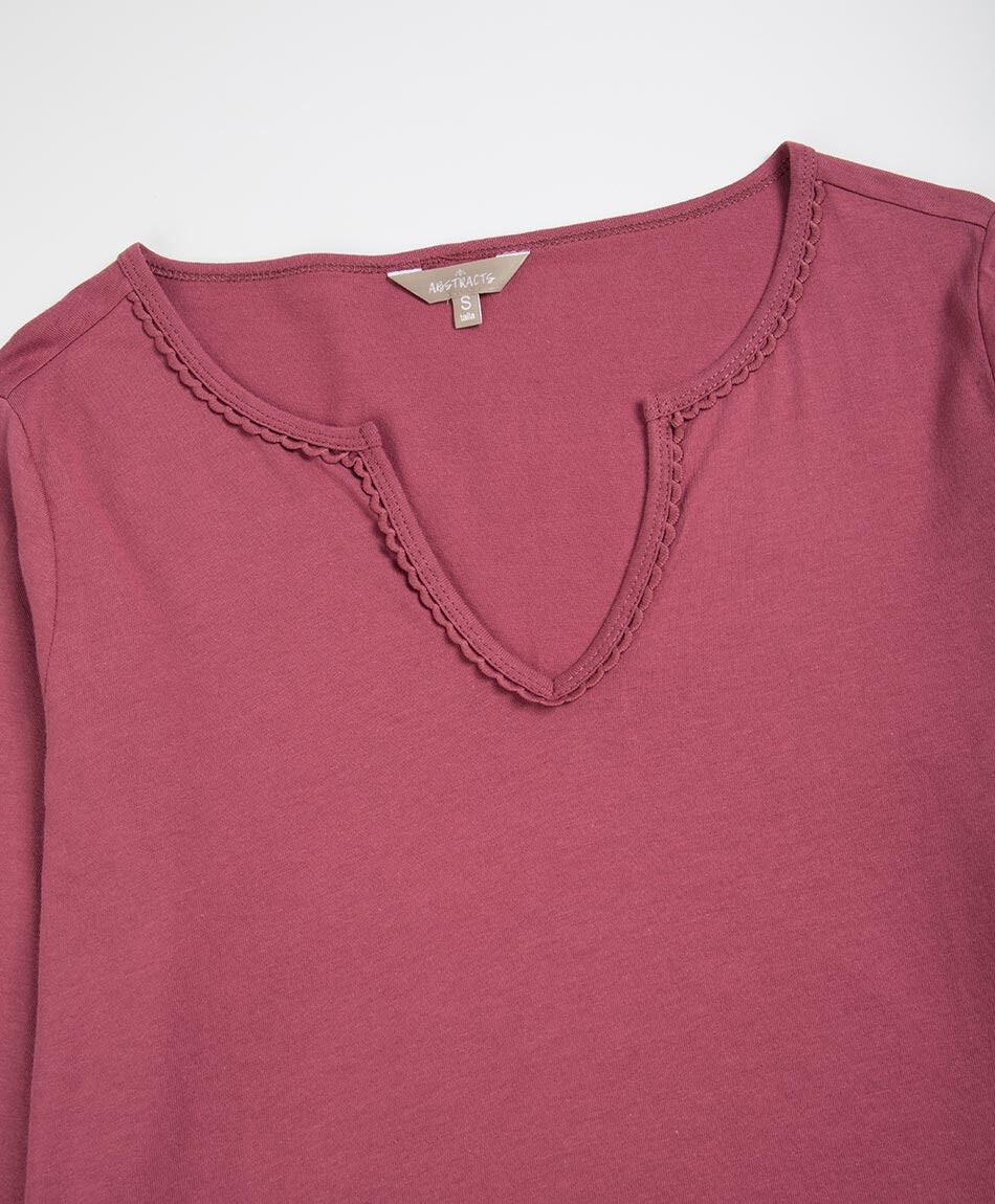 Polera mujer encaje manga
