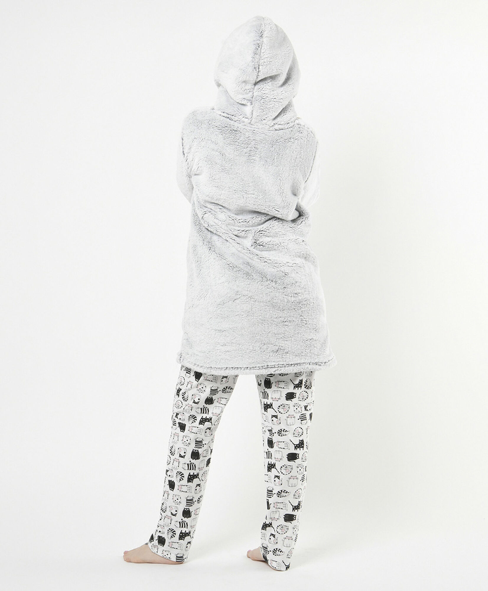 Polerón manta mujer gris pelitos Polerón manta mujer gris pelitos