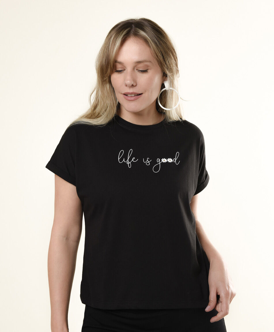 Polera mujer life is good