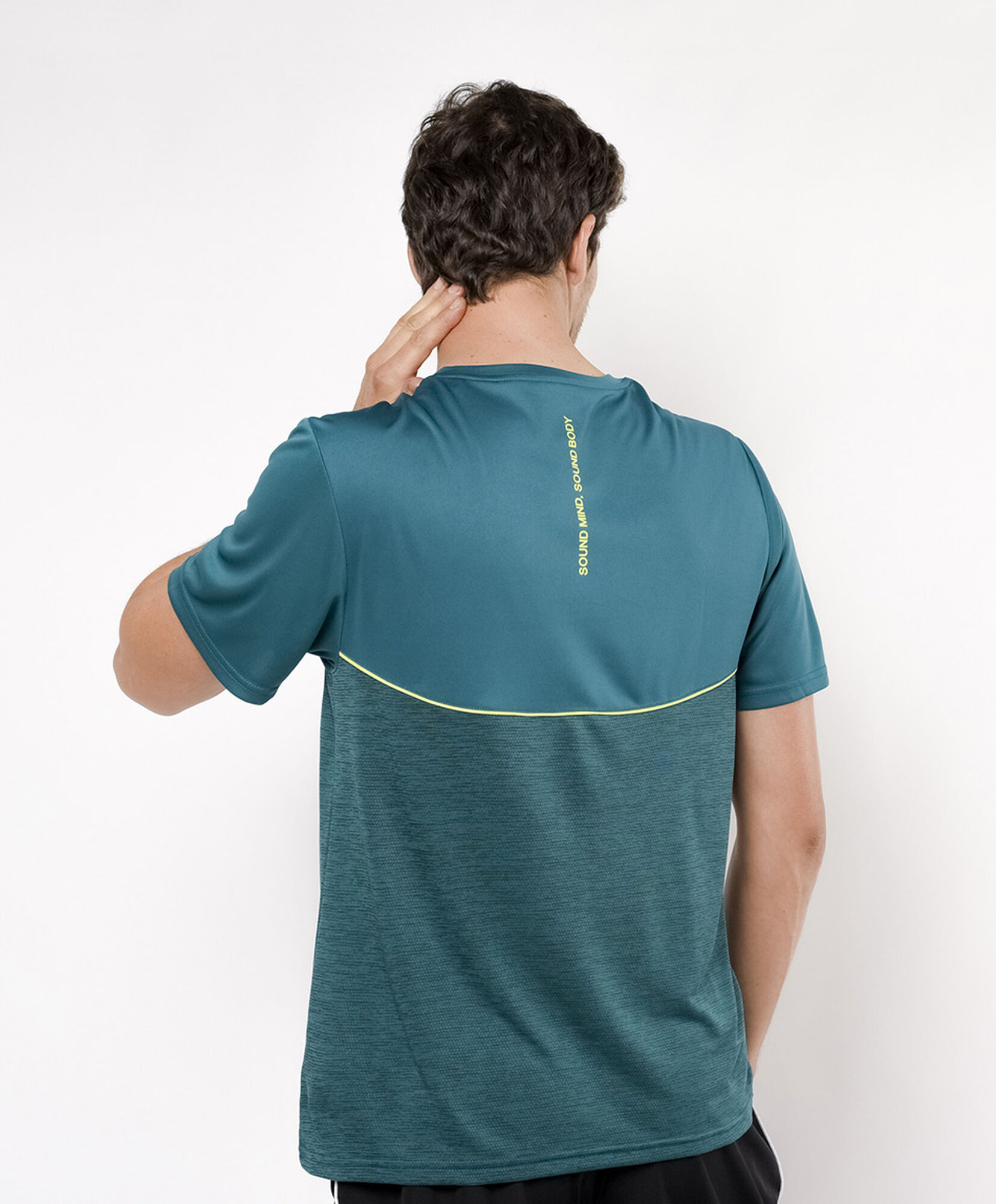 Polera deportiva hombre melange líneas Polera deportiva hombre melange líneas