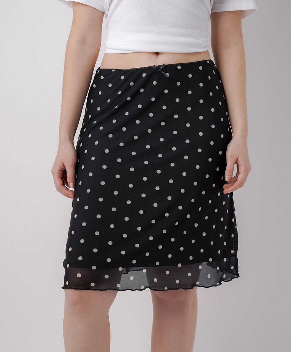 Falda mujer mesh puntos