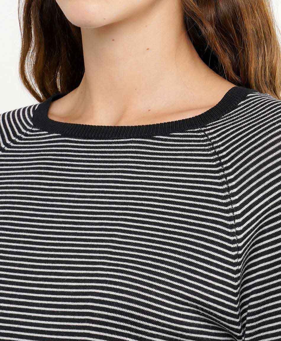 Sweater mujer cuello redondo lineas