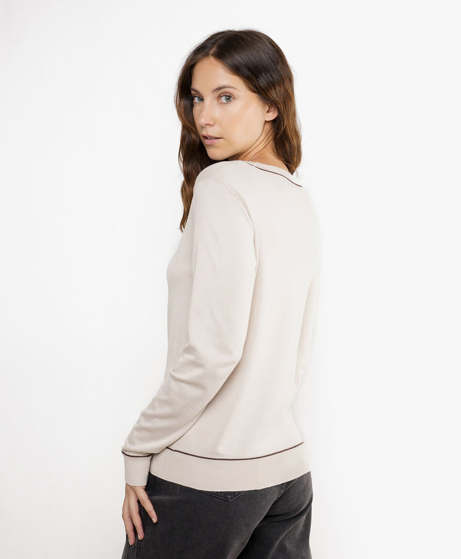 Sweater mujer beige classic