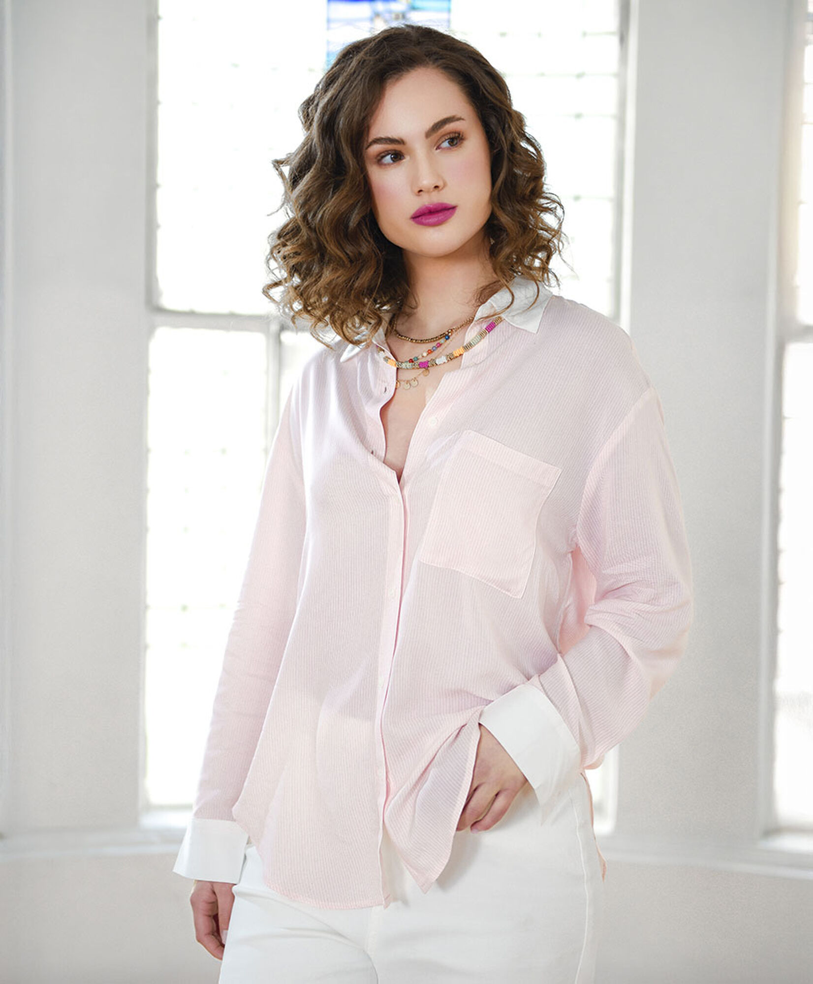 Blusa mujer líneas contraste Blusa mujer líneas contraste