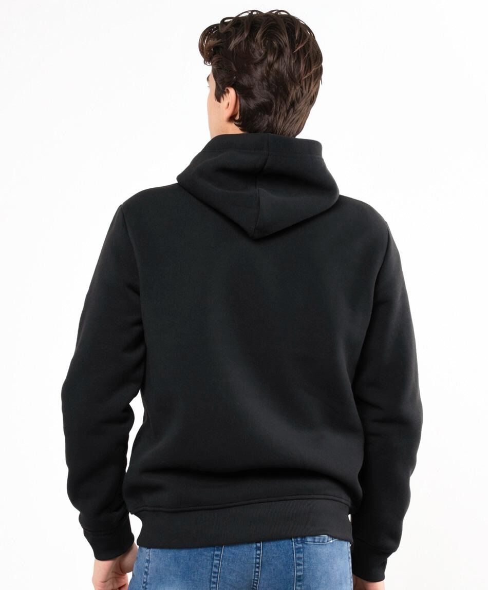 Poler&oacute;n hombre liso capucha