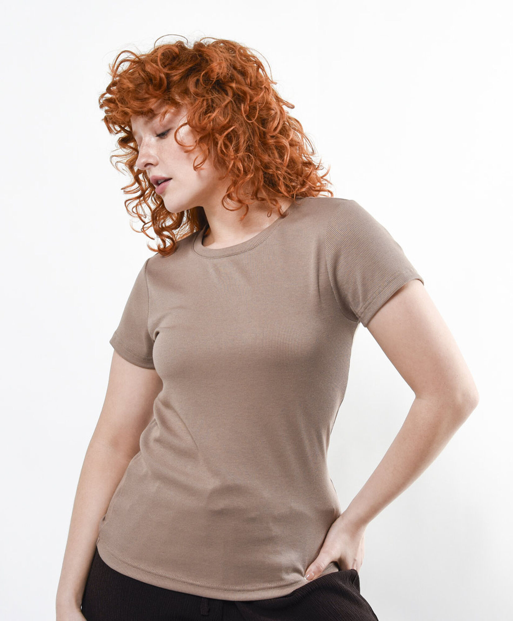 Polera mujer acanalada lisa Polera mujer acanalada lisa