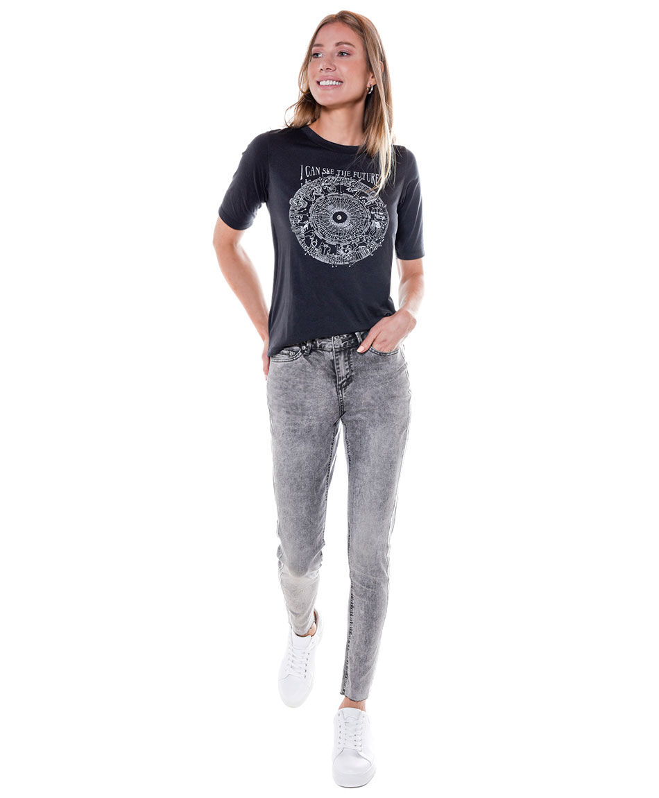 Jeans tape con strass