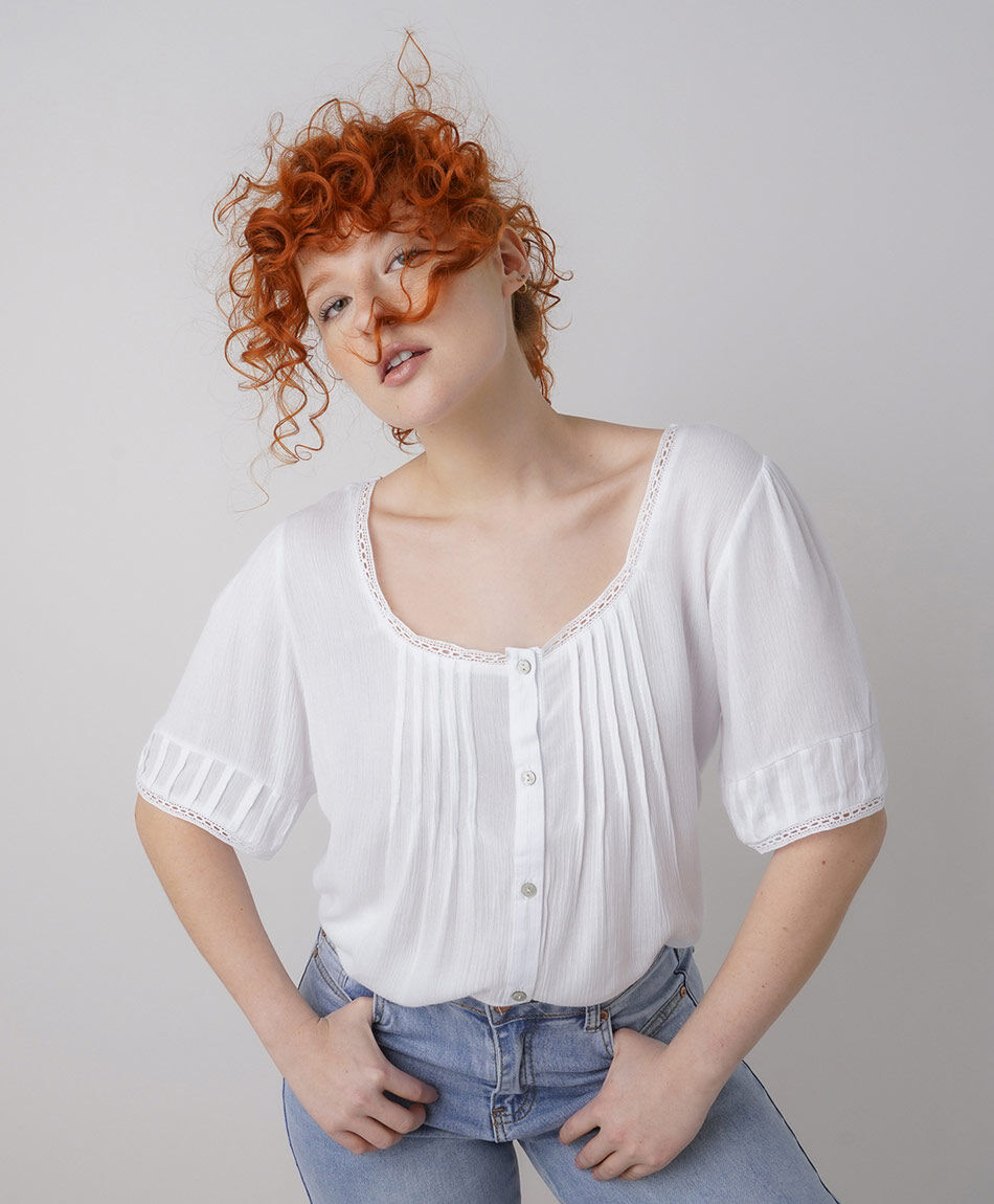Blusa mujer rom&aacute;ntica botones
