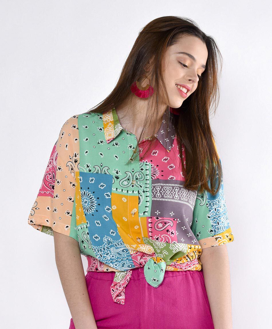 Blusa oversize manga corta