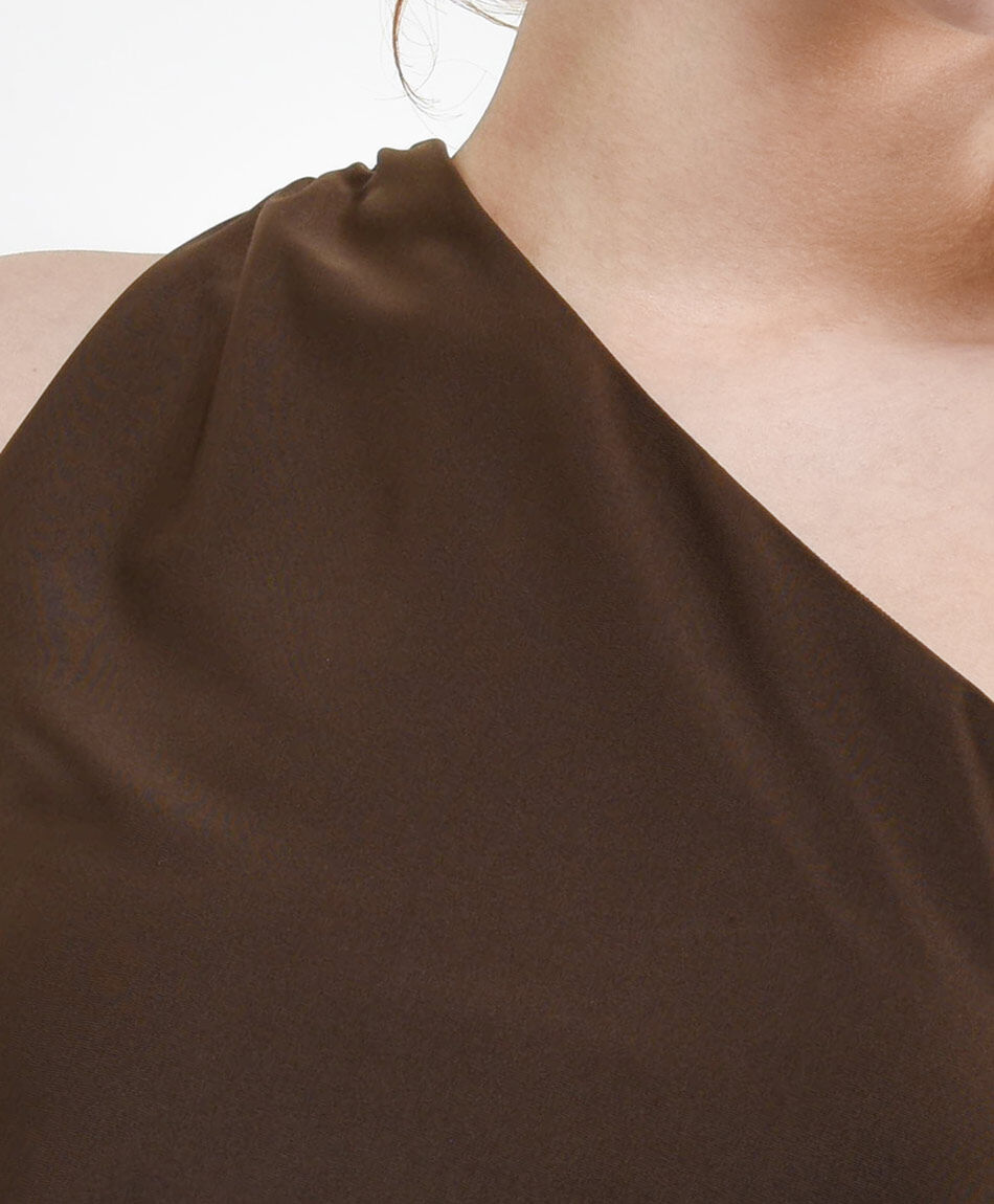 Polera mujer one shoulder lisa