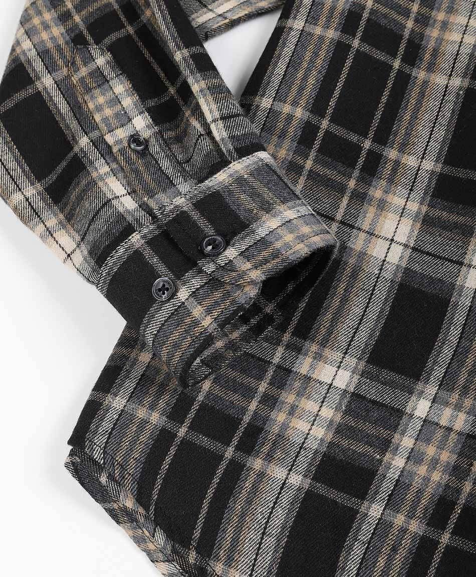 Camisa hombre franela black