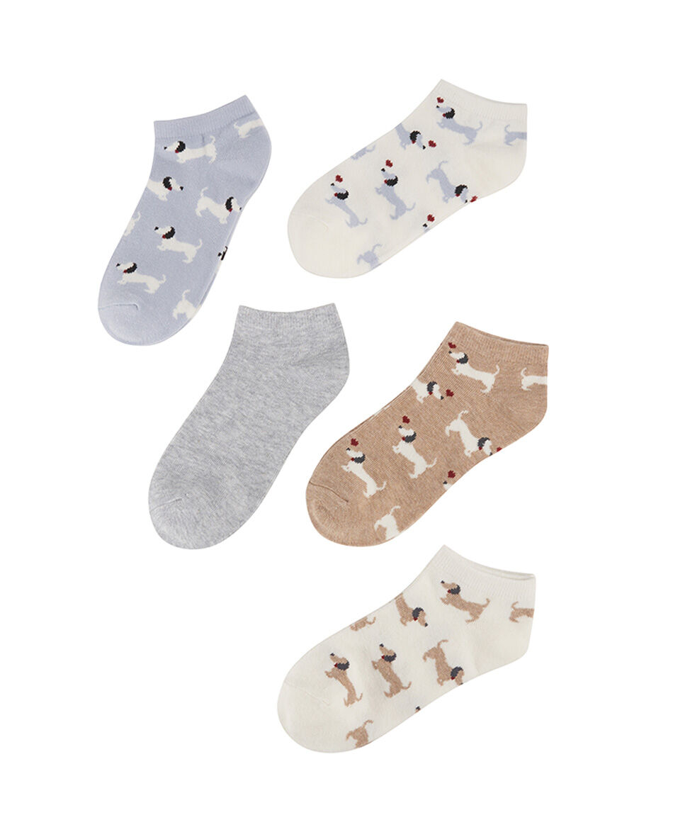 Pack 5 calcetines mujer perritos