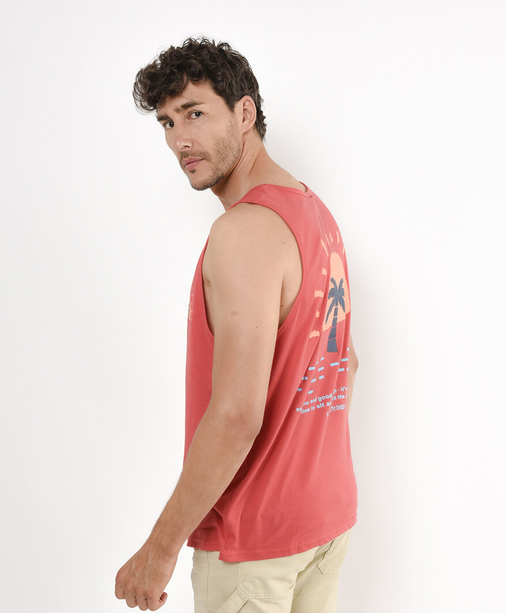 Polera hombre palmera sin mangas Polera hombre palmera sin mangas