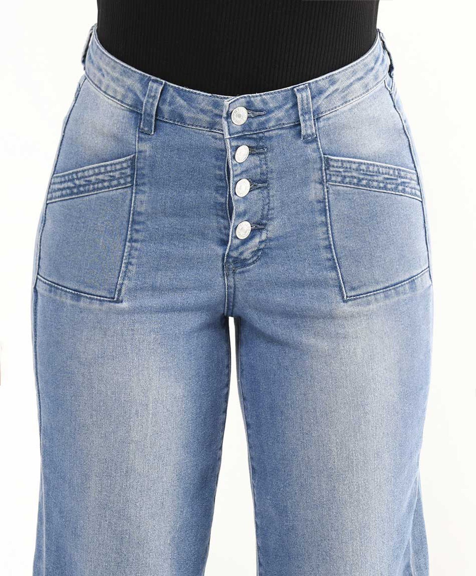 Jeans mujer botones wide Jeans mujer botones wide