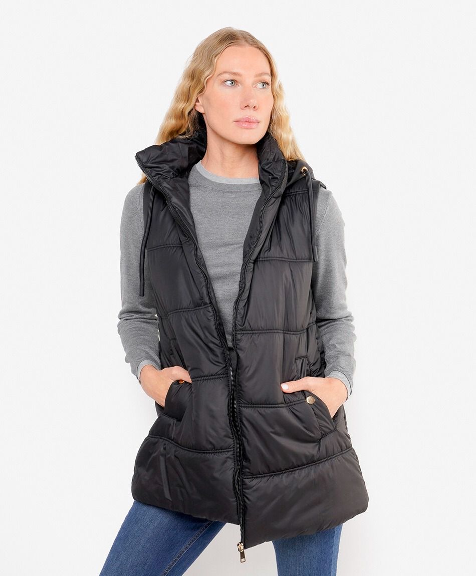 Parka mujer sin mangas cord&oacute;n