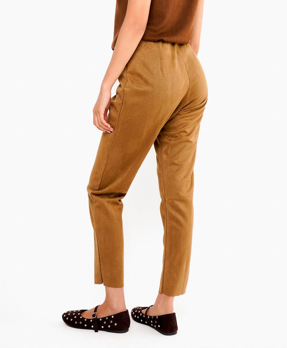 Pantalones mujer suede liso