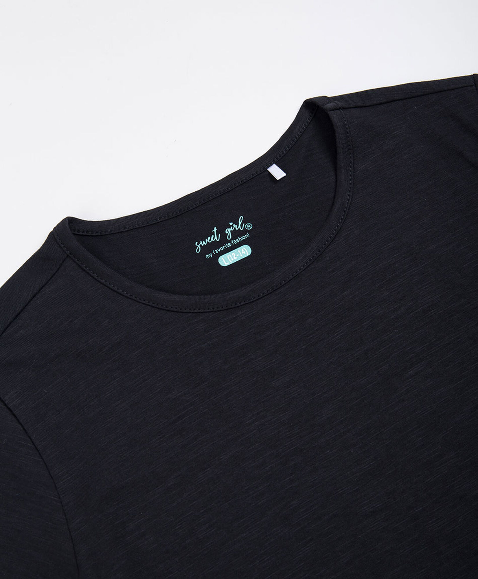 Polera niña básica negra Polera niña básica negra