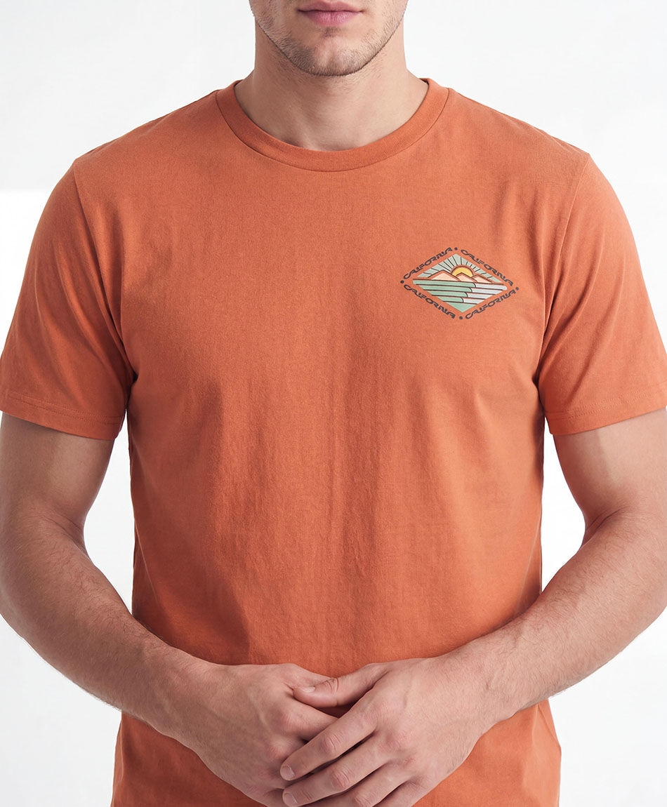 Polera hombre doble estampado california