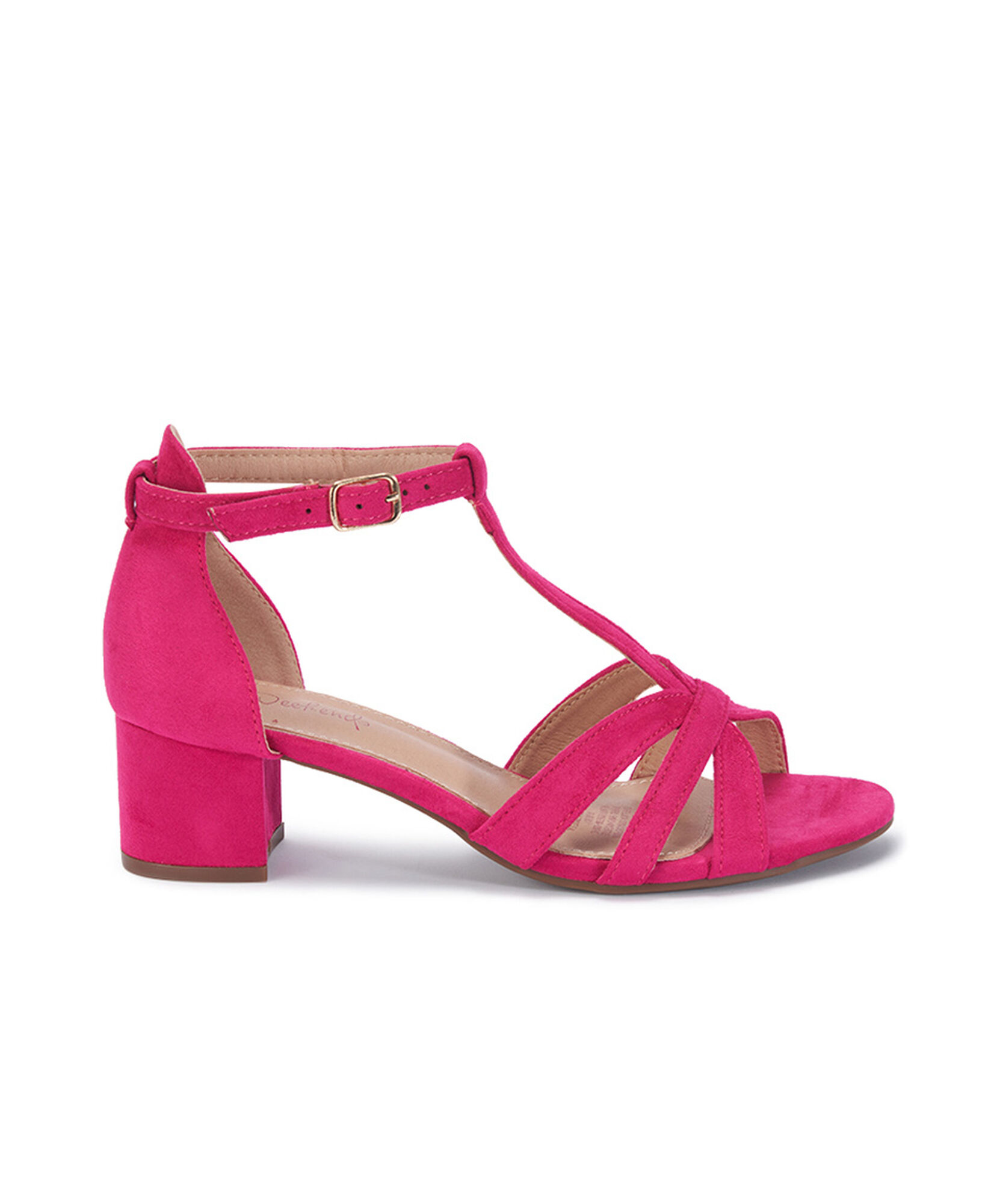 Sandalia mujer fucsia taco medio Sandalia mujer fucsia taco medio