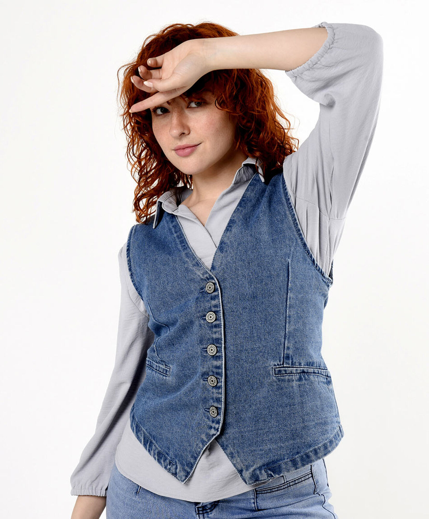Vest mujer denim botones Vest mujer denim botones