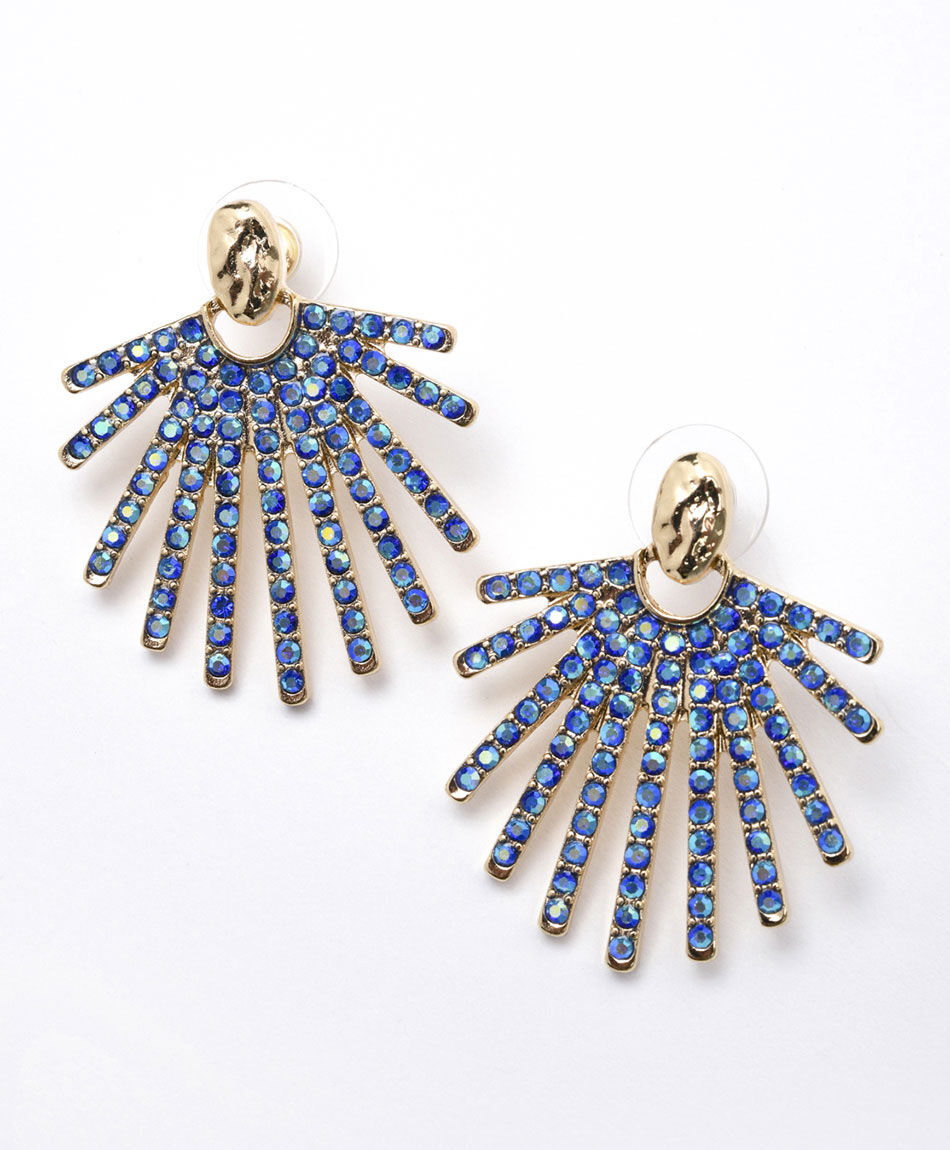 Aros mujer brillos azul