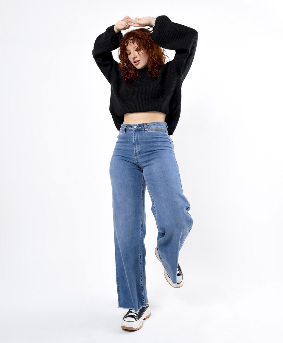 Jeans mujer pinzas wide