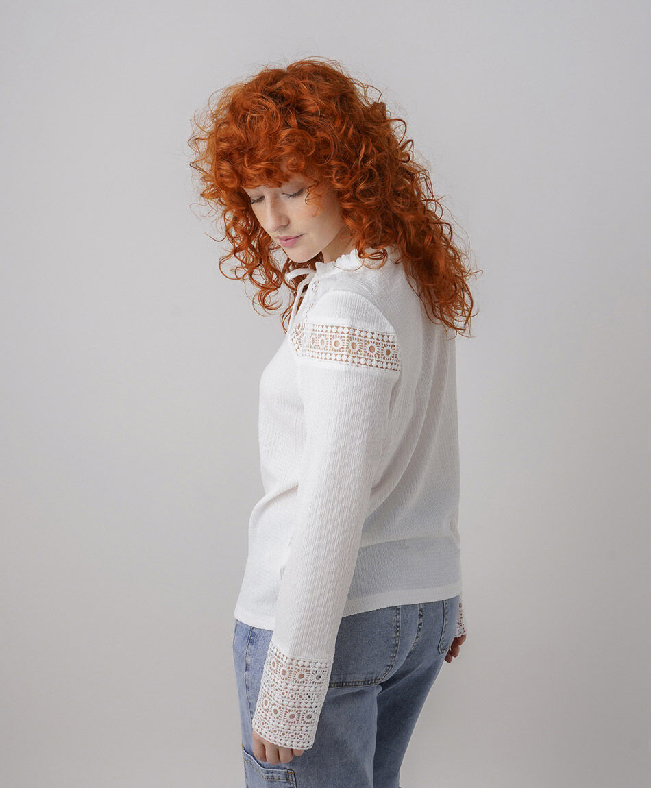 Blusa mujer encajes calados