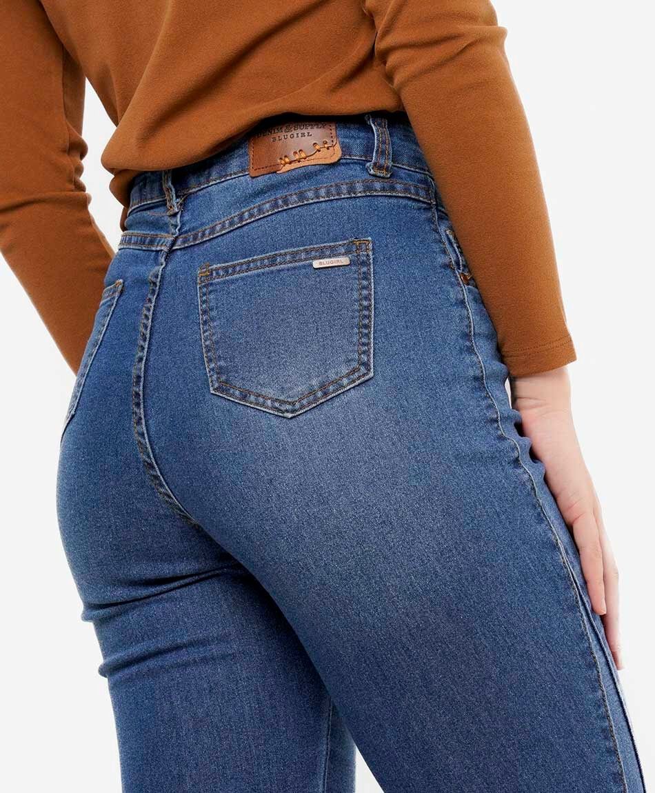 Jeans mujer flare azul