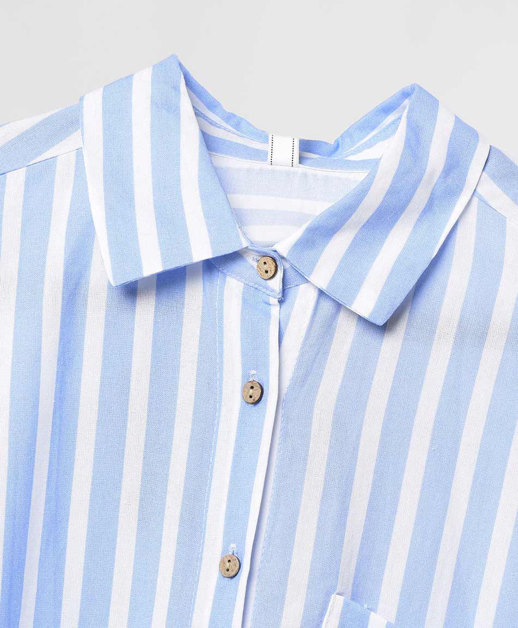 Blusa mujer lino bolsillo líneas Blusa mujer lino bolsillo líneas