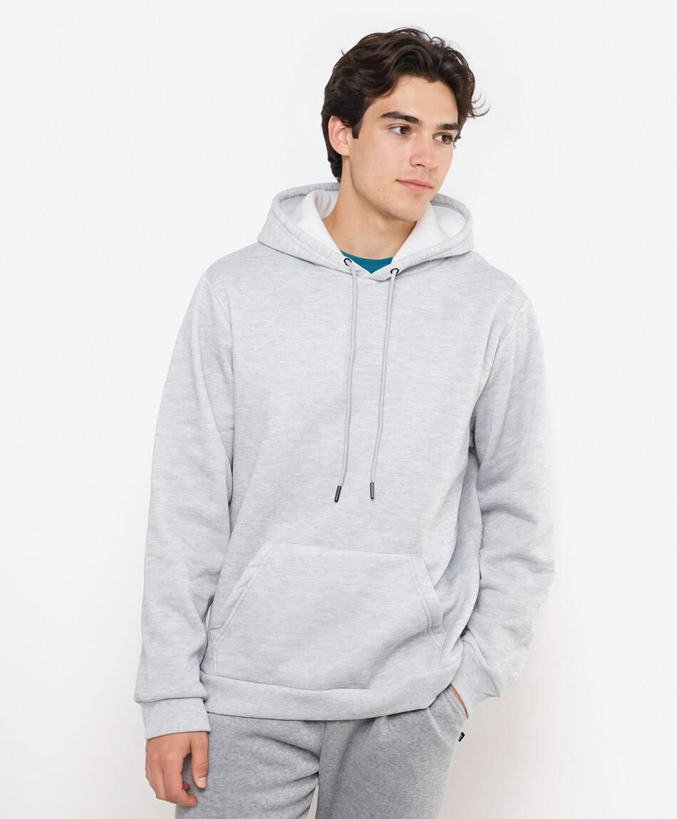 Poler&oacute;n deportivo hombre liso gris