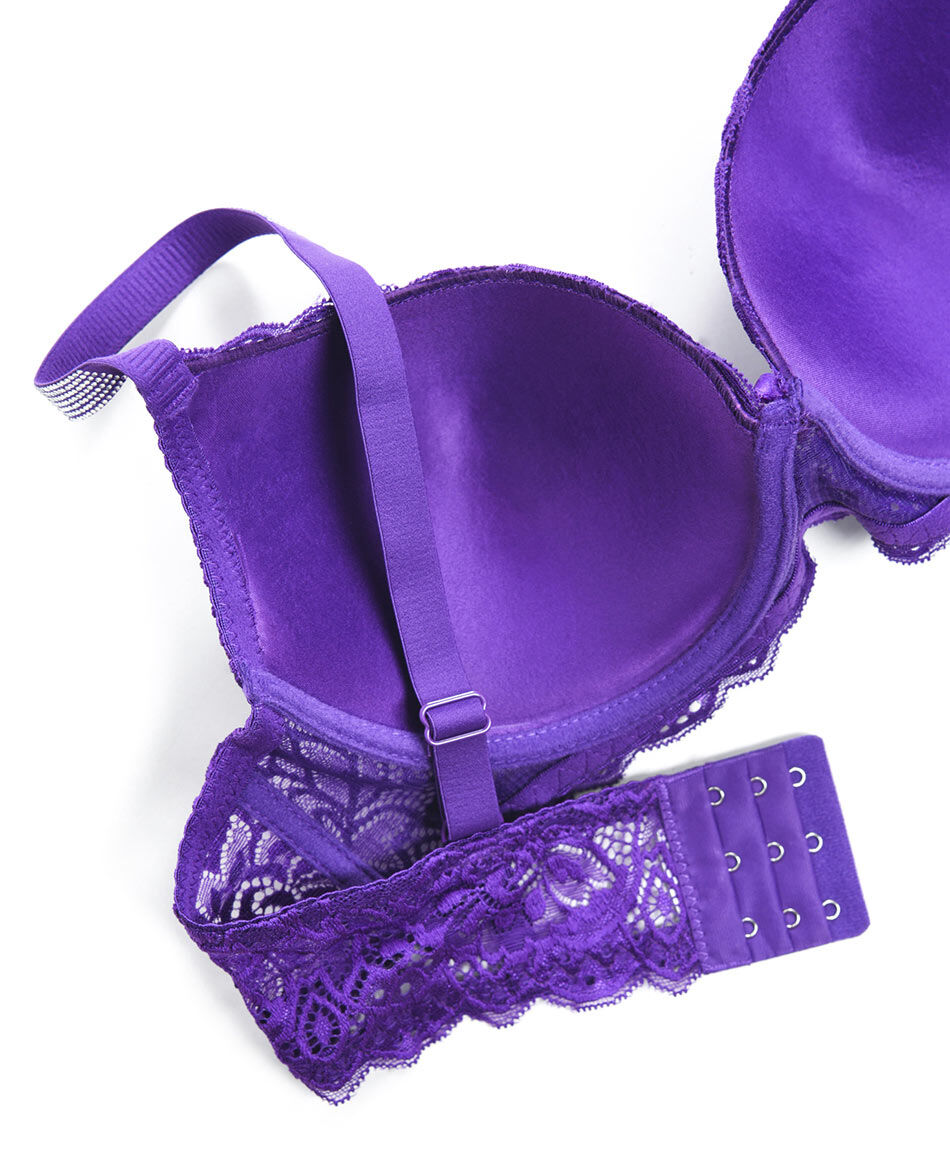 Sost&eacute;n mujer push up encajes brillos