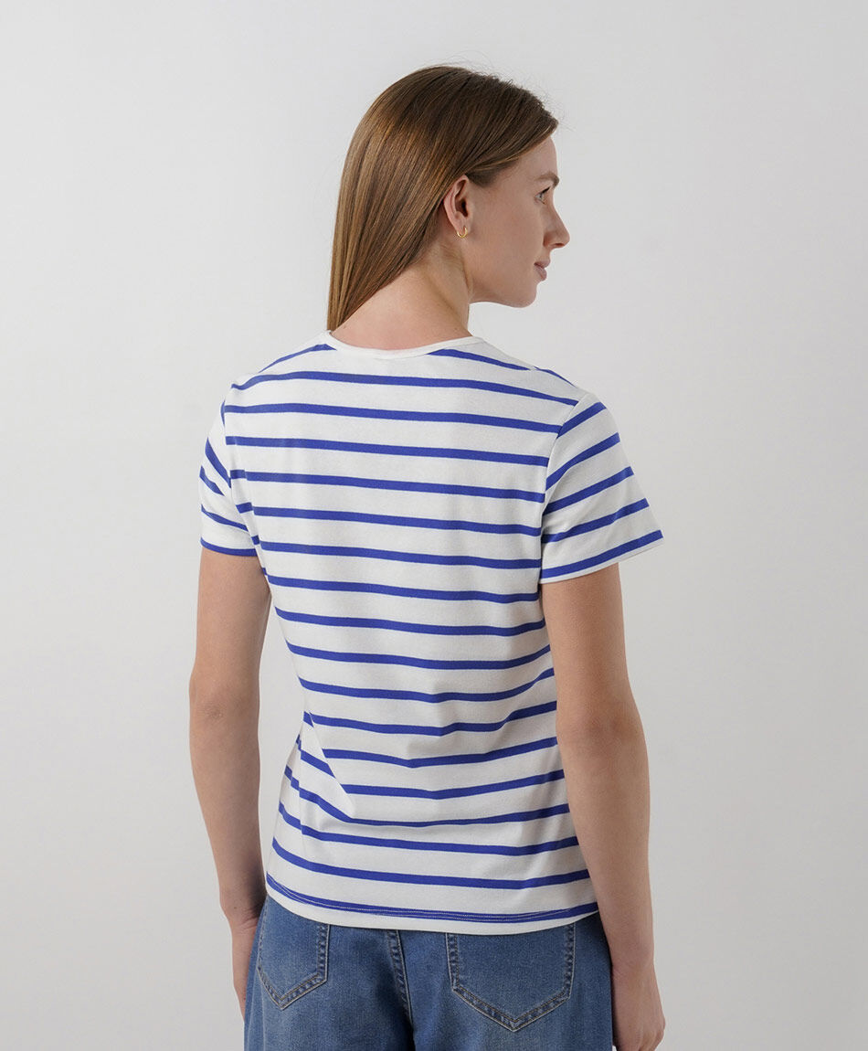 Polera mujer rayas azul