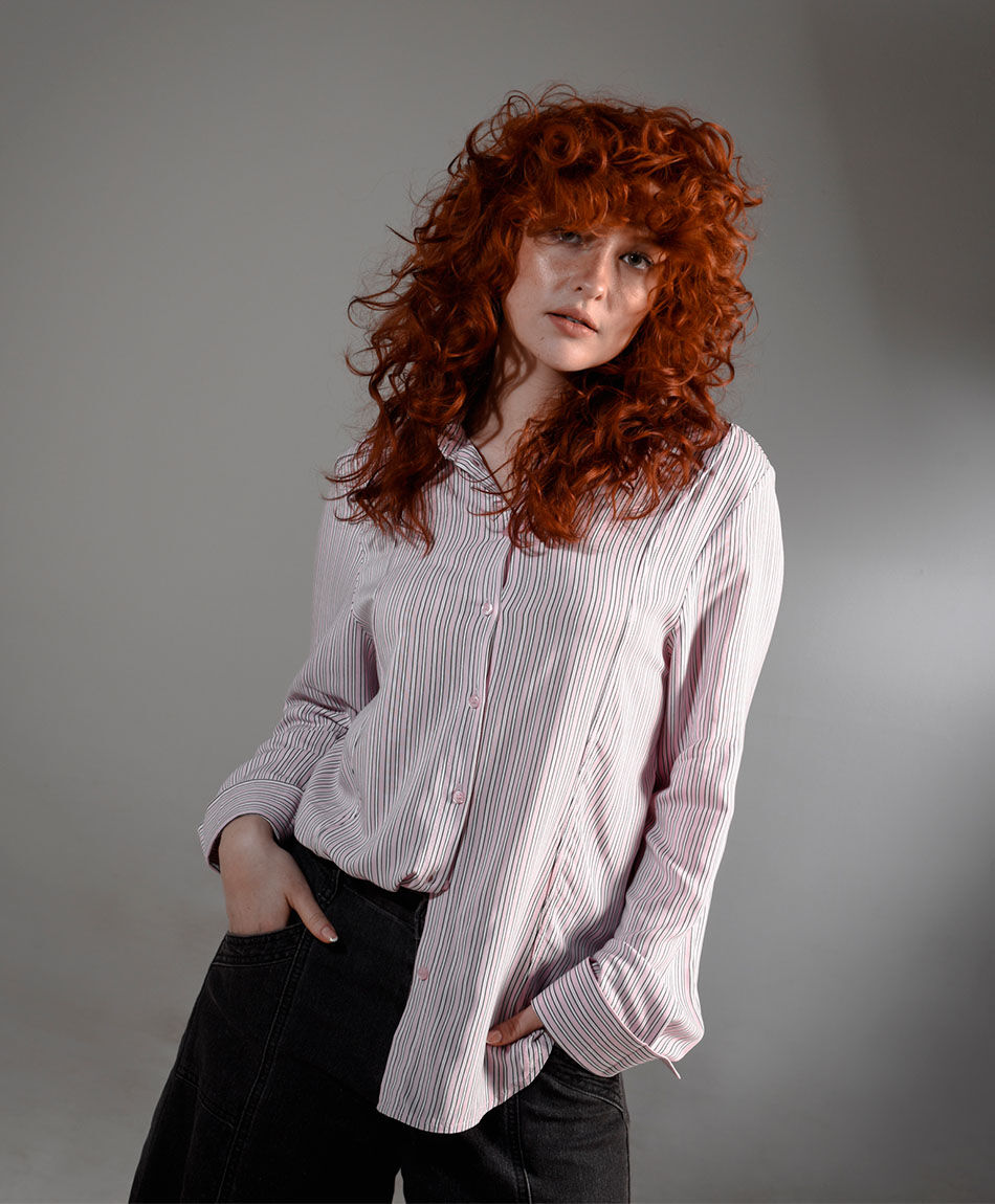 Blusa mujer lisa rose elegante
