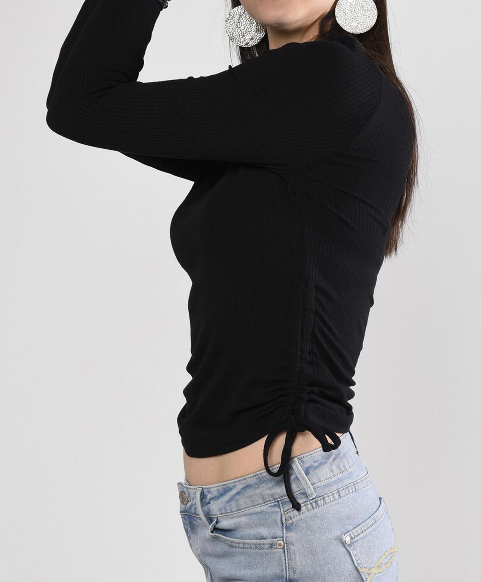 Polera mujer tiras ajustables manga larga TRICOT