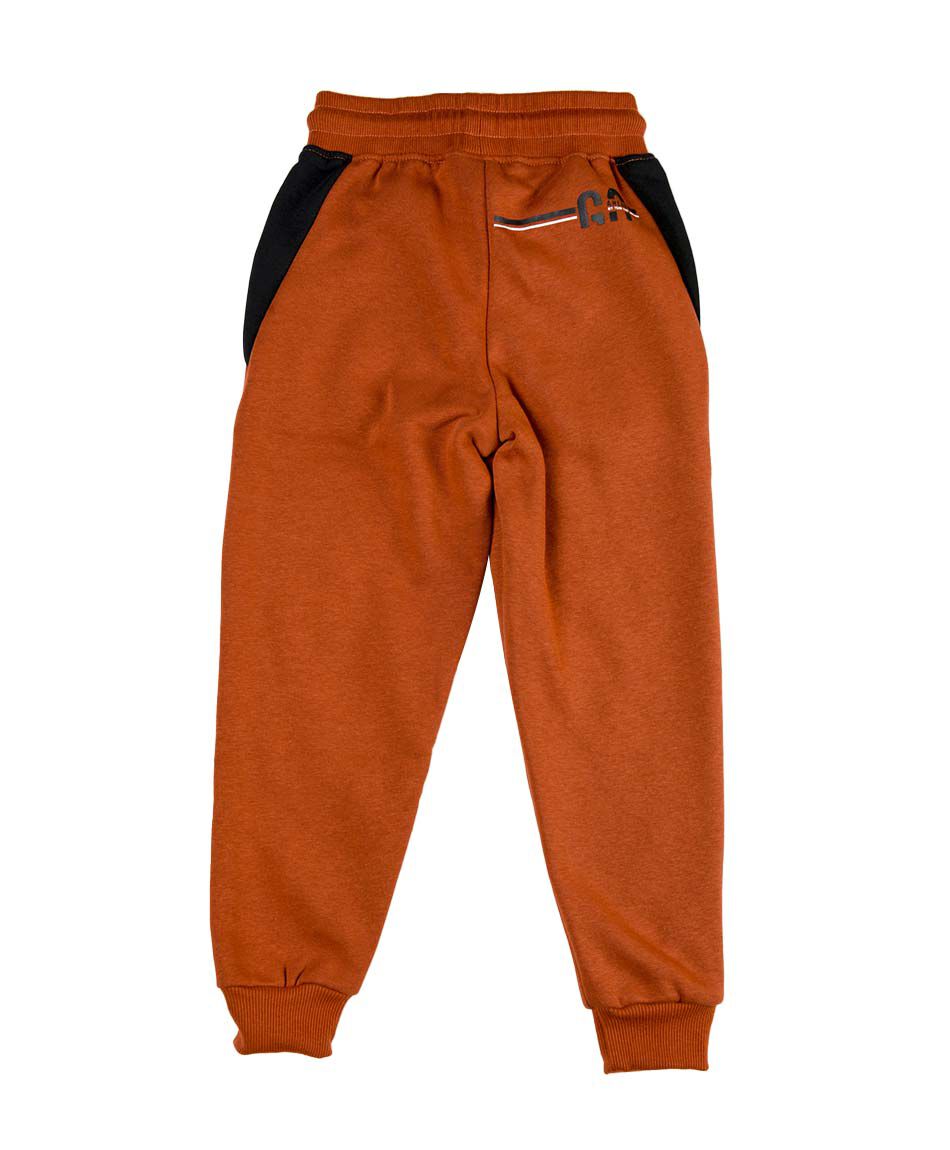 Pantal&oacute;n de buzo ni&ntilde;o bicolor texto