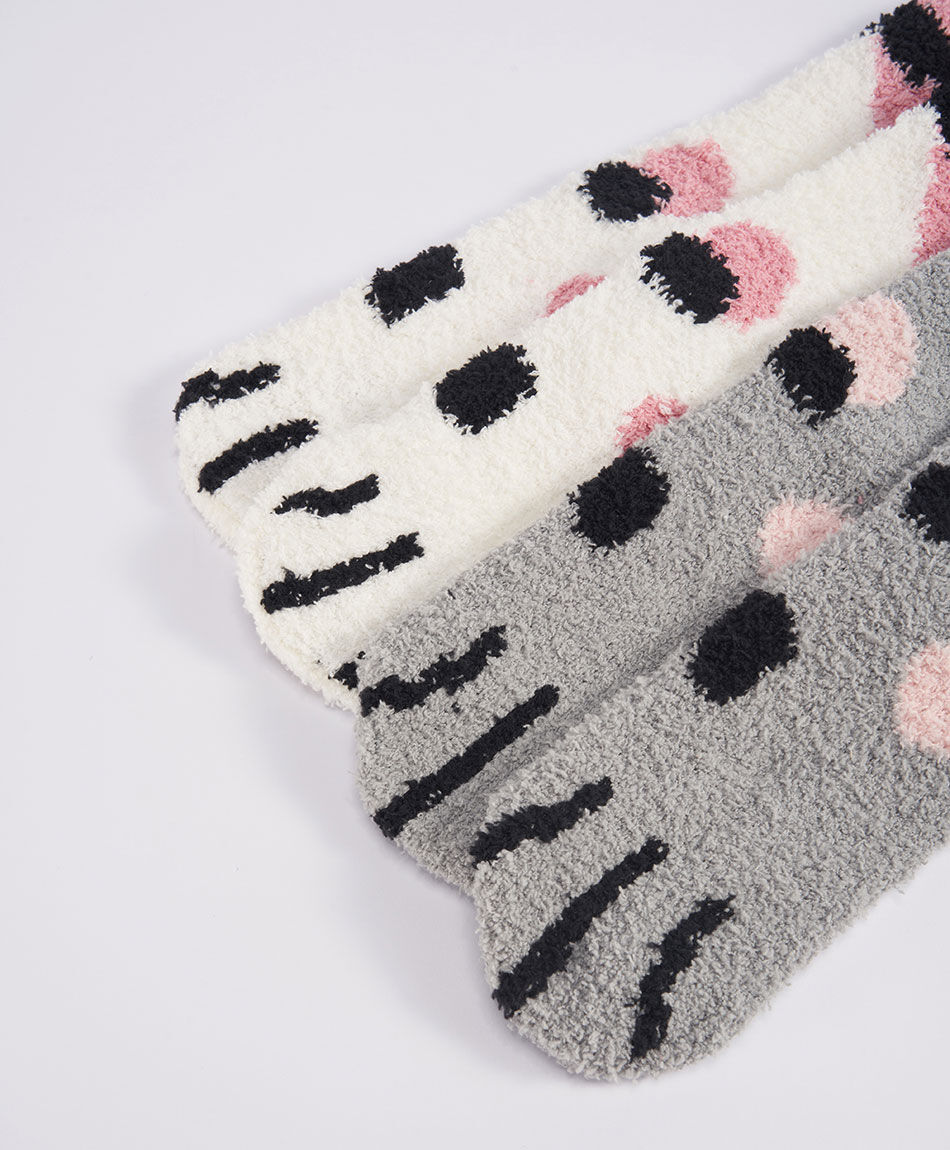 Pack 2 calcetines mujer invierno patitas