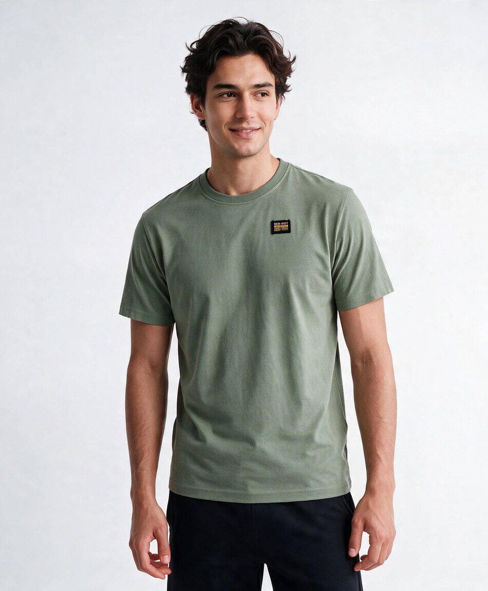 Polera hombre lisa logo