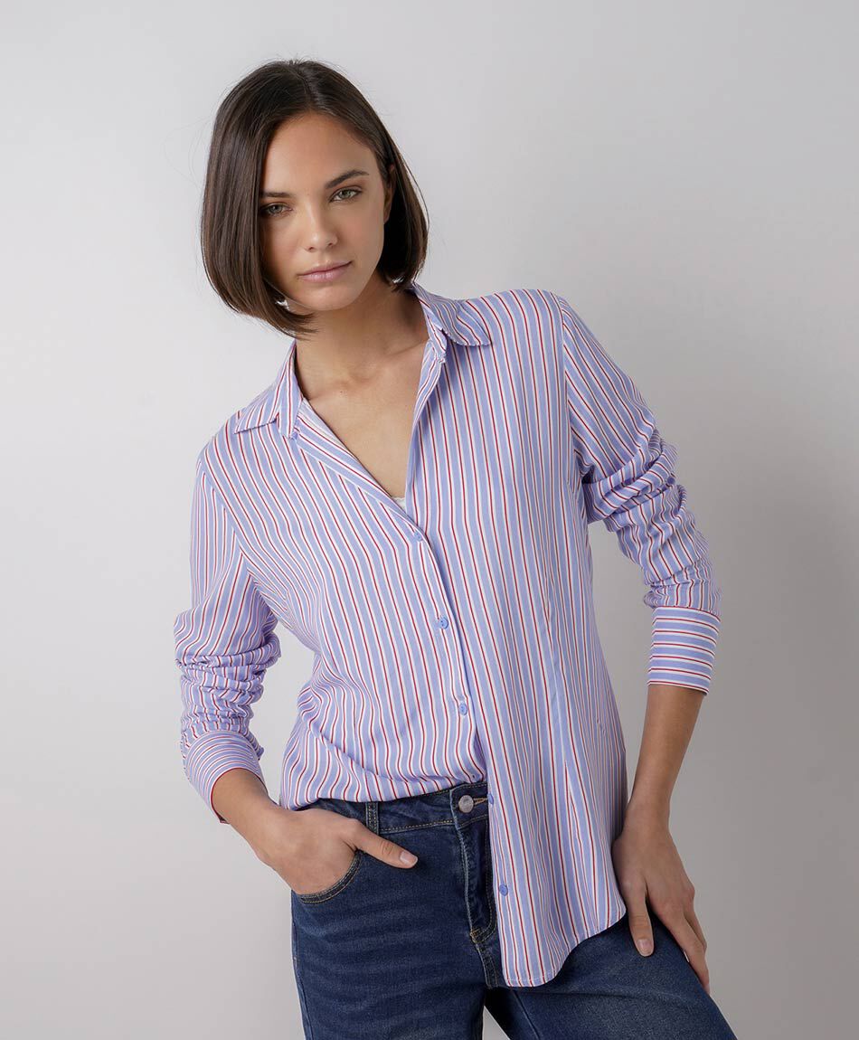Blusa mujer listas tricolor