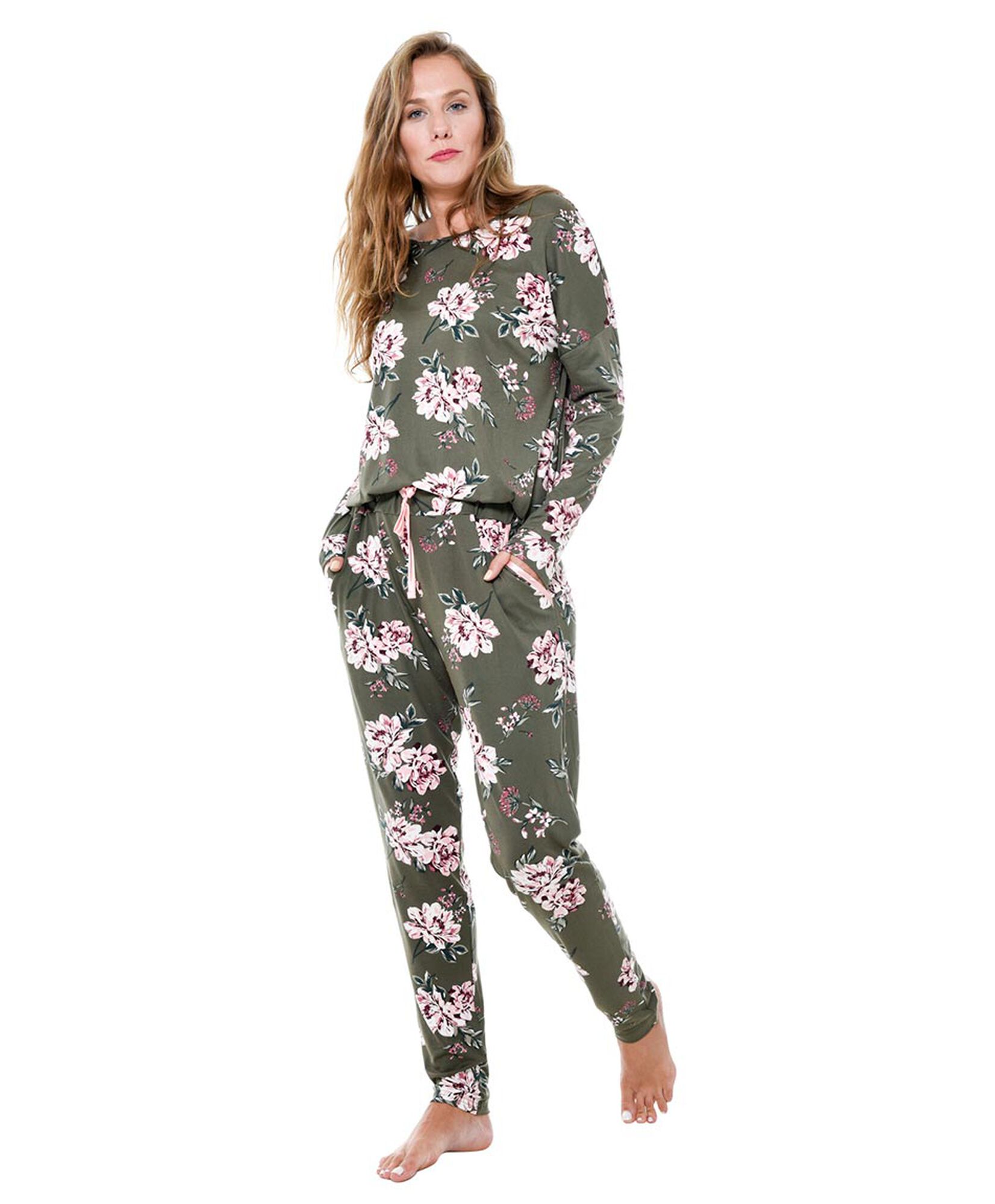 Pijama melange flores Pijama melange flores