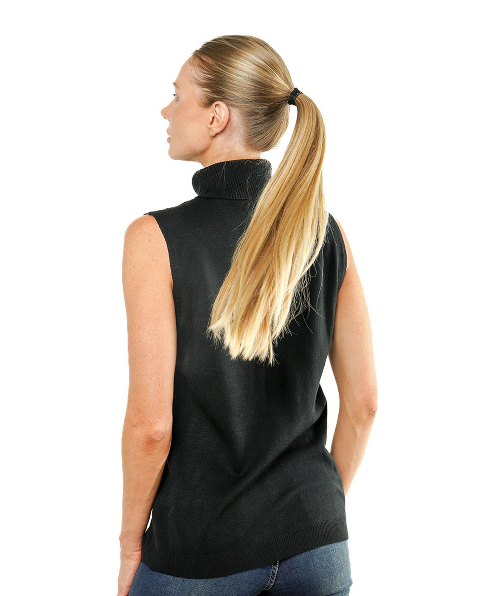 Sweater mujer sin mangas cuello alto Sweater mujer sin mangas cuello alto