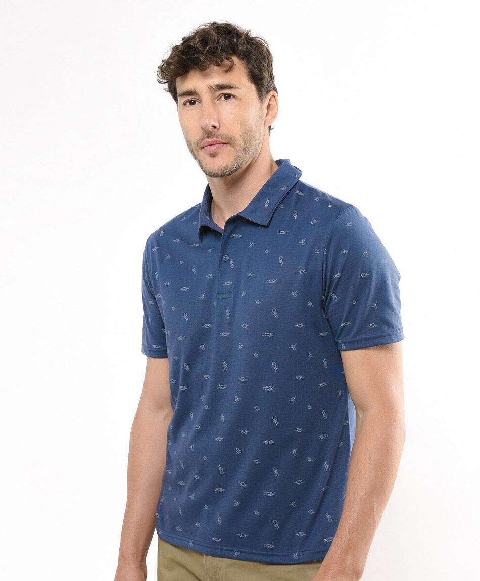 Polera hombre polo nudo nautico