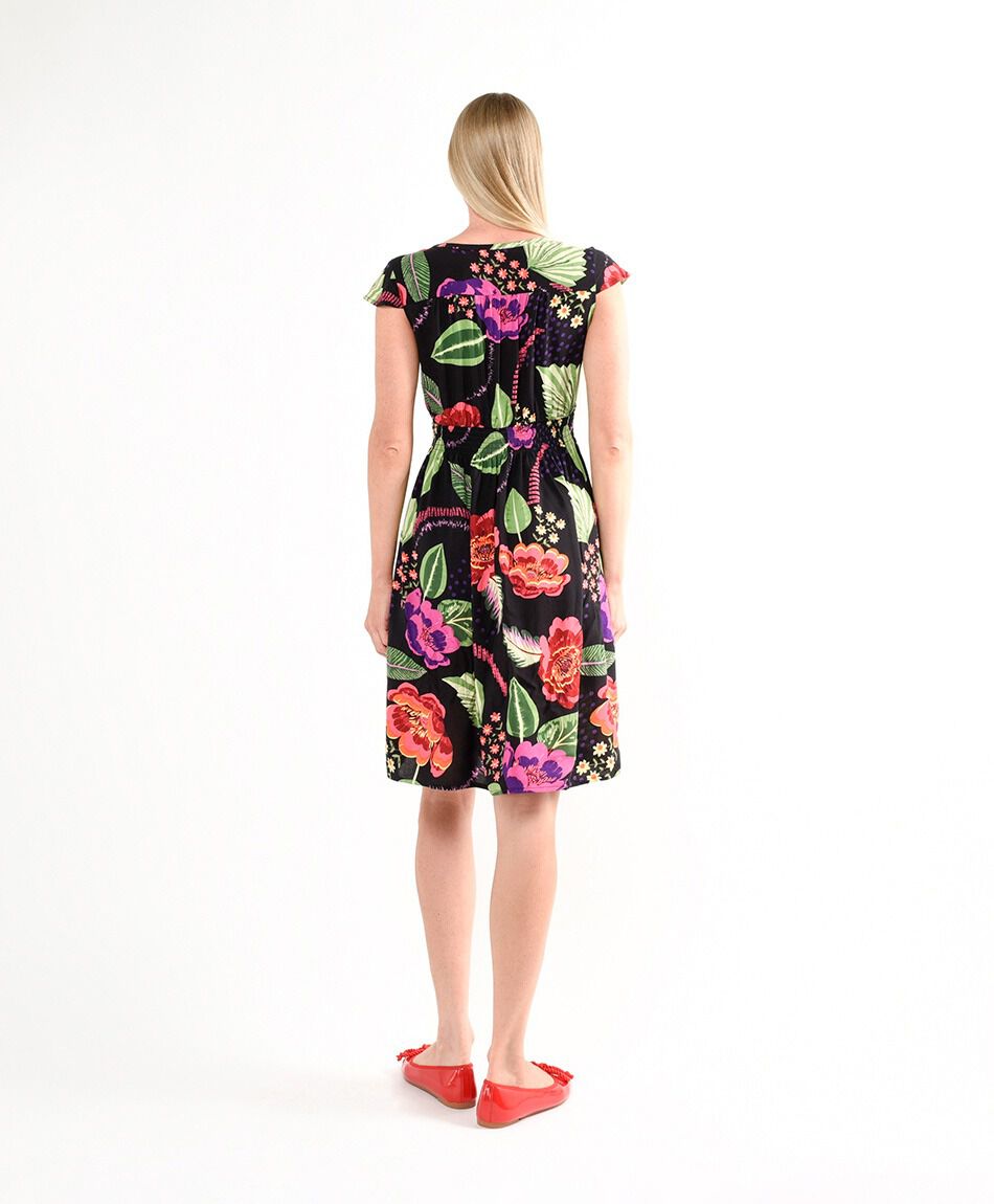 Vestido mujer print hojas