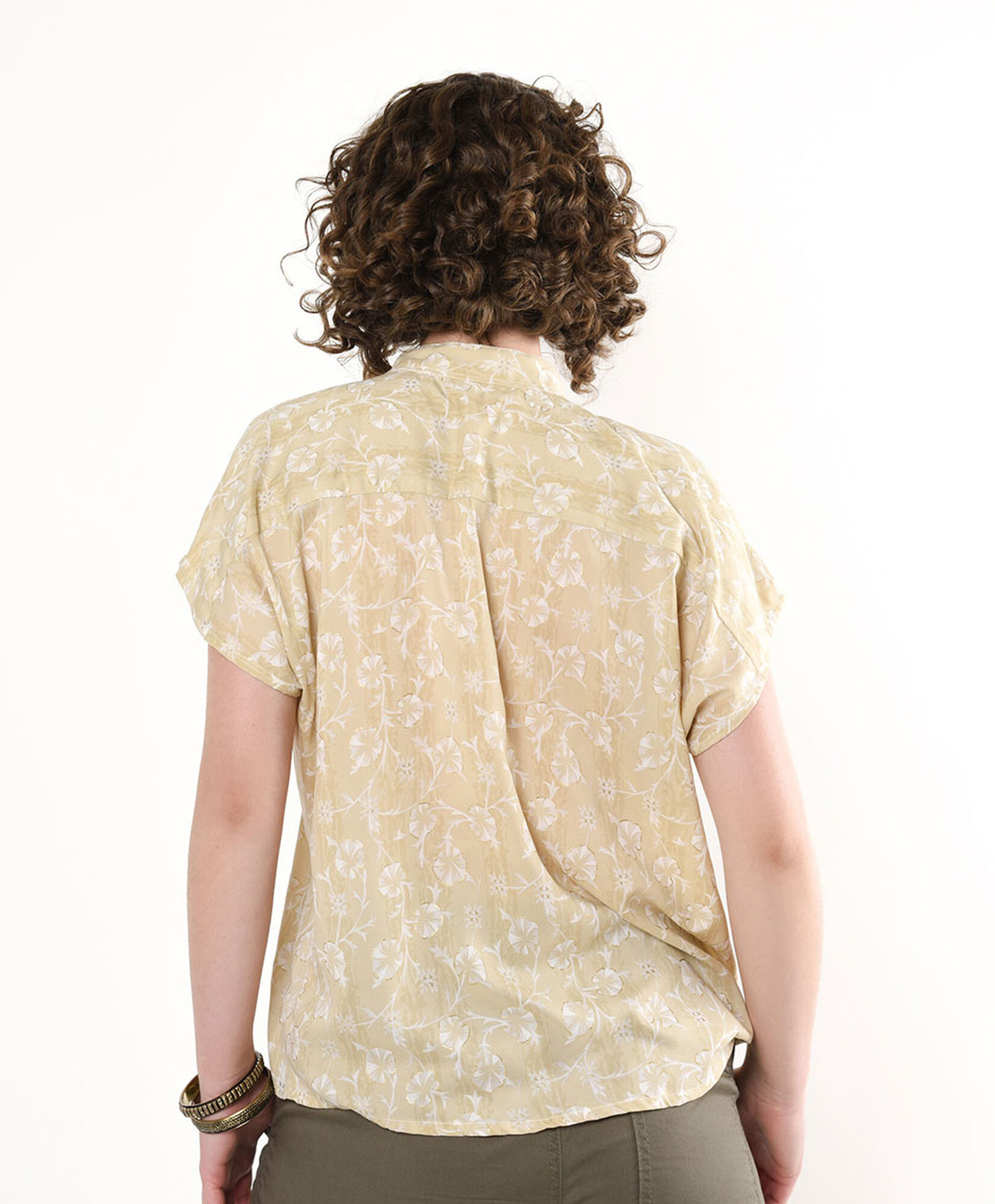 Blusa mujer floreado cuello mao Blusa mujer floreado cuello mao