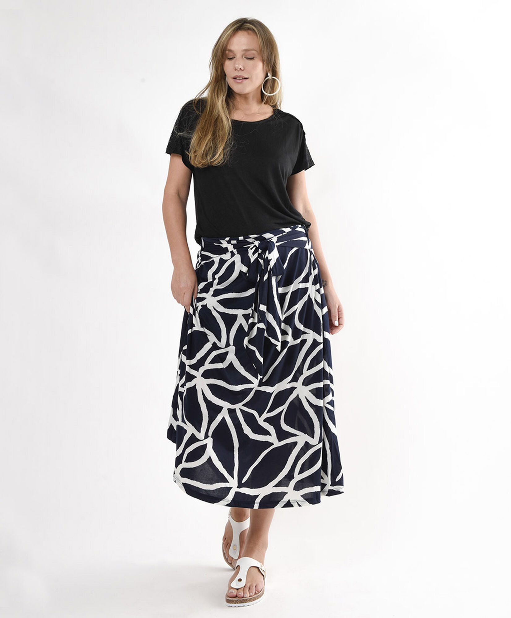 Falda mujer formas bicolor midi Falda mujer formas bicolor midi