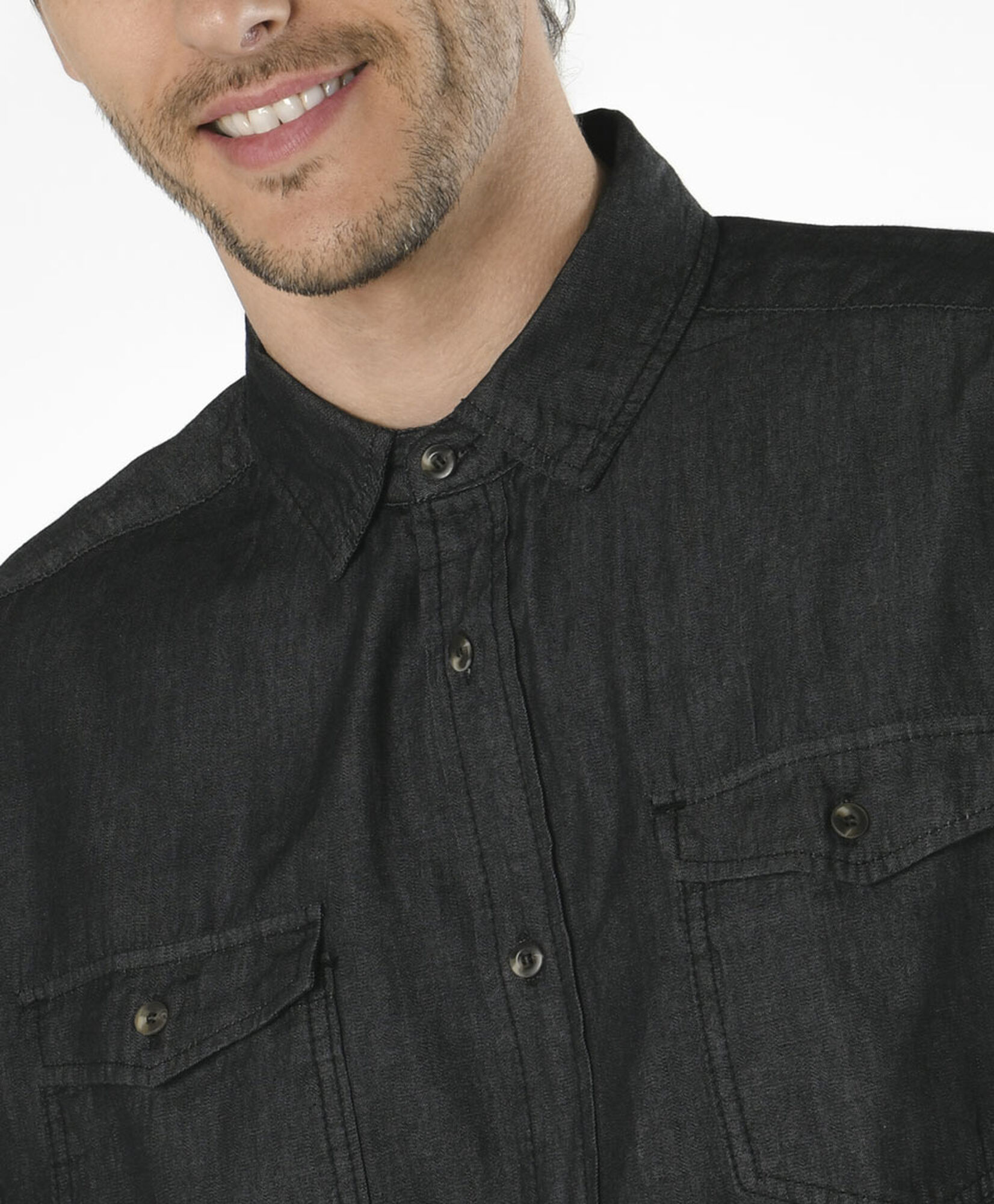 Camisa hombre denim negra Camisa hombre denim negra