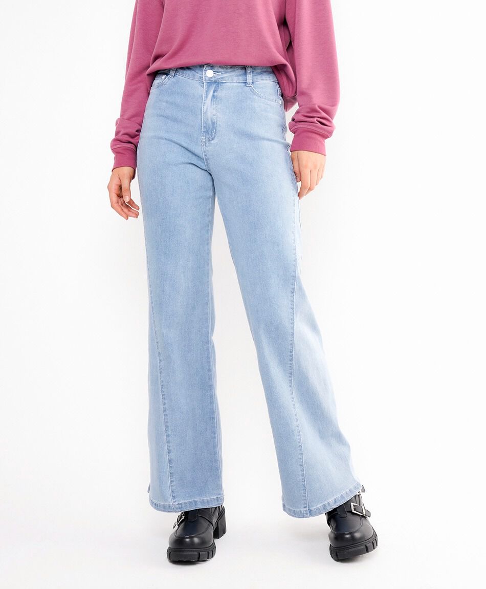 Jeans mujer wide leg  costuras