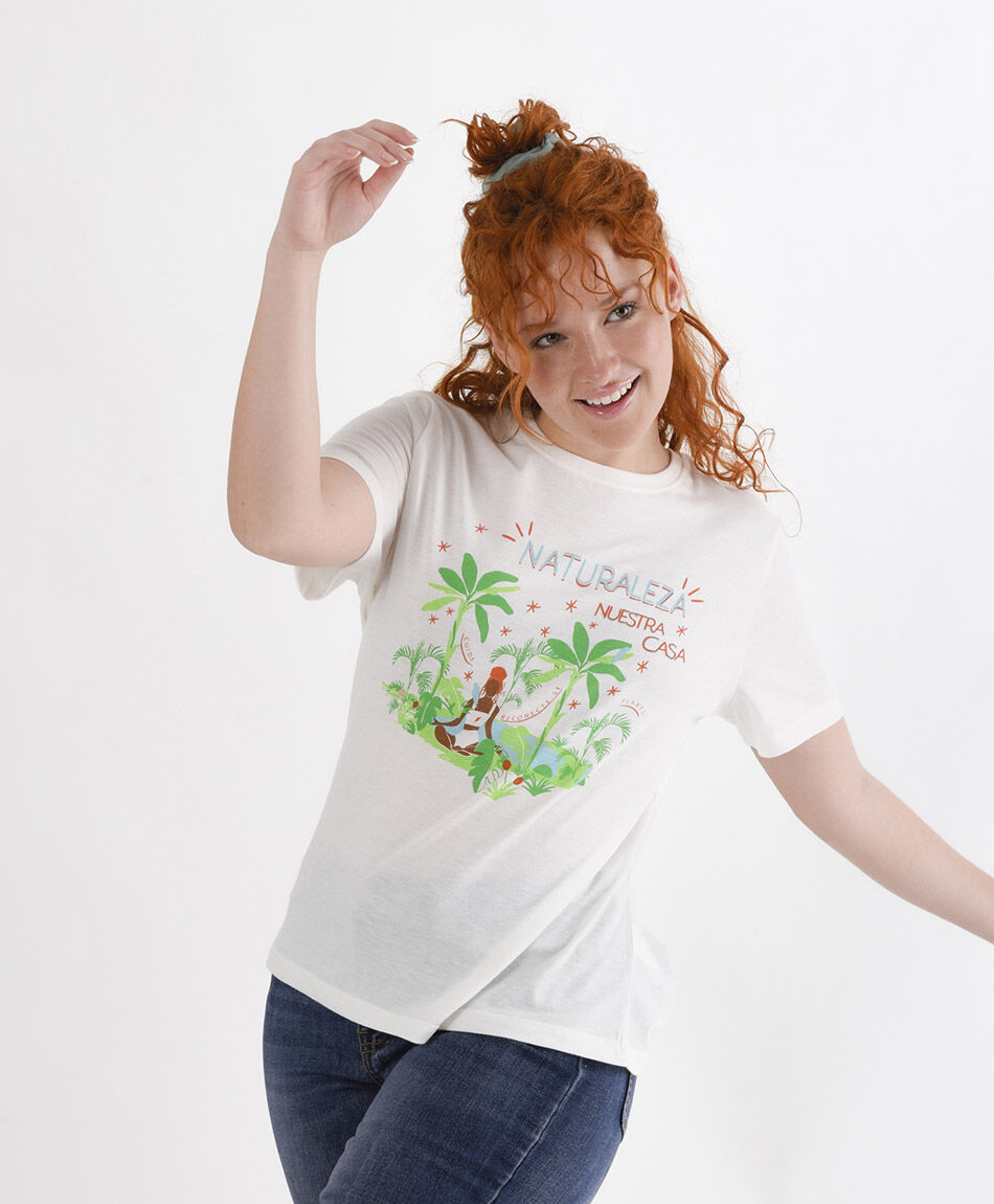 Polera mujer estampado naturaleza