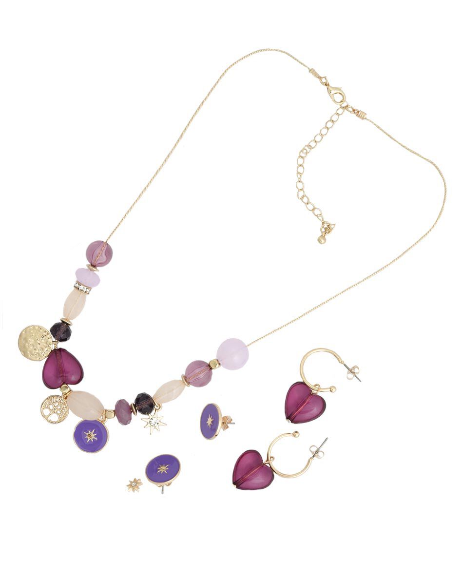 Set joyas aros + collar 6 piezas