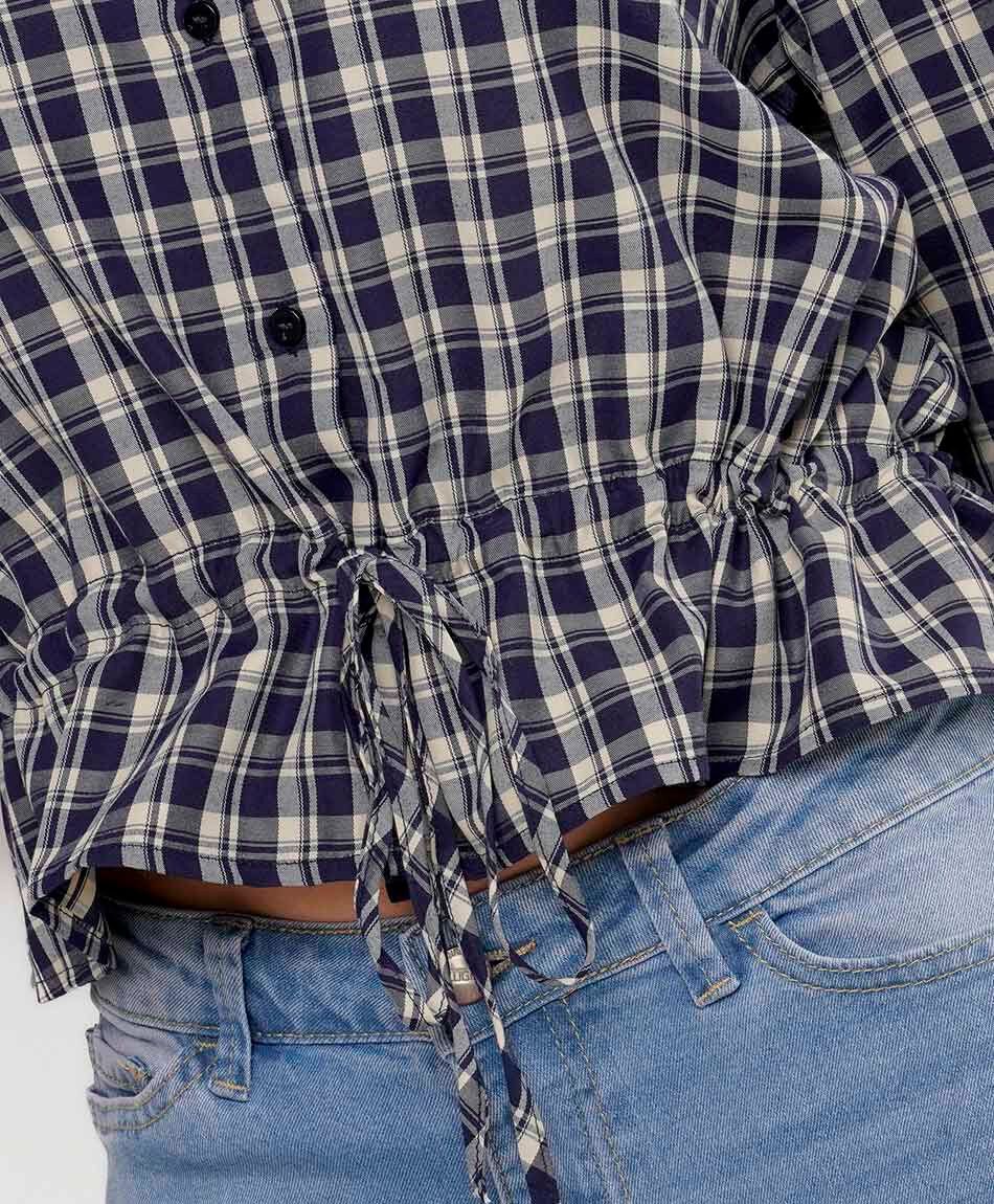Blusa mujer cuadrill&eacute; lazo
